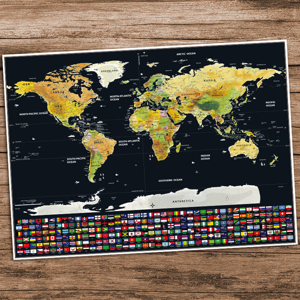 Premium Scratch-Off Personalized Travel Map Poster - anytrendy